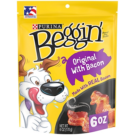 Purina Beggin' Bacon Flavor Real Meat Dog Strip Treats, 6 oz.