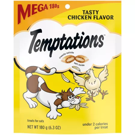 Temptations Classic Crunchy and Soft Chicken Flavored Cat Treats 6.3 oz Poached Cat Crunchy Treats