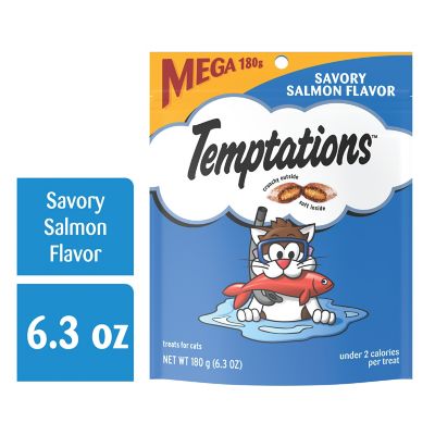 Temptations Classic Salmon Flavor Crunchy and Soft Cat Treats, 6.3 oz.