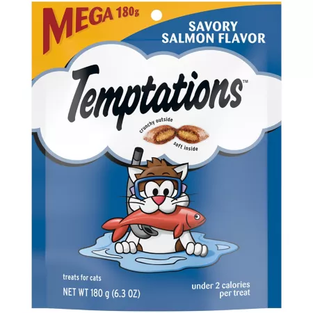 Temptations Classic Crunchy and Soft Salmon Flavored Cat Treats 6.3 oz Poached Cat Crunchy Treats