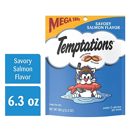 Temptations Classic Salmon Flavor Crunchy and Soft Cat Treats, 6.3 oz.