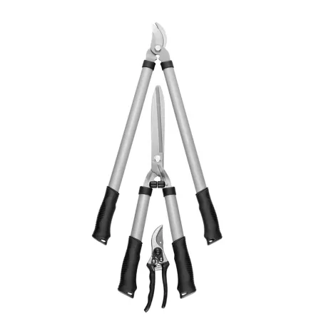 GroundWork Lopper Hedge Shears and Bypass Pruner Cutting Set 3 Piece. Loppers