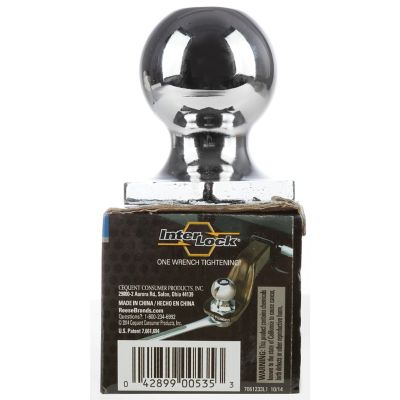 Image showing  2 in. Receiver 7,500 lb. Capacity Receiver Interlock Carbon Forged Trailer Hitch Ball, 2 in. Diameter, Chrome