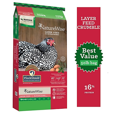 Nutrena NatureWise 16% Layer Poultry Feed Crumbles, 50 lb.