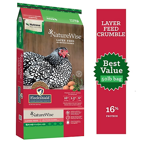 Nutrena NatureWise 16% Layer Poultry Feed Crumbles, 50 lb.