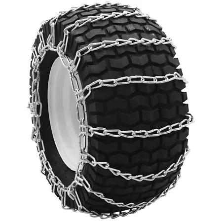 Peerless chains for snow blowers and garden tractors fits 15 x 6 x 6 15 x 5 x 6 and 14 x 5.5 x 5 tires. Tire Chains