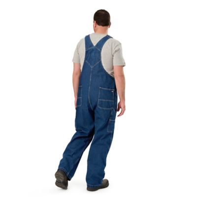 Image showing  Men's Stone Wash Dark Denim Unlined Bib Overalls