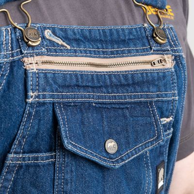 Image showing  Men's Stone Wash Dark Denim Unlined Bib Overalls
