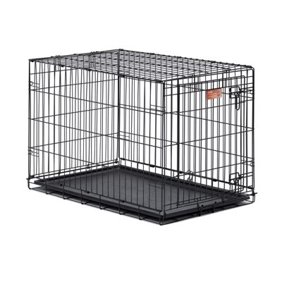 Aivituvin Dog Crate Furniture, Side End Table with Tray, Cushion and Casters AIR79