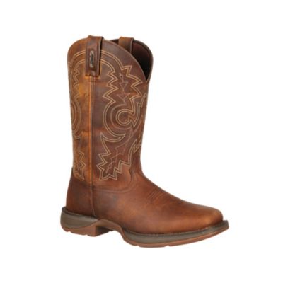 Pull-On Square Toe Western Boots, Brown 