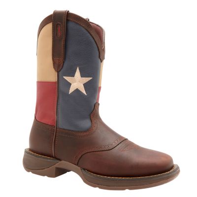 Durango Men's Rebel Pull-On Texas Flag Boots, Dark Brown/Texas Flag, 11 in.