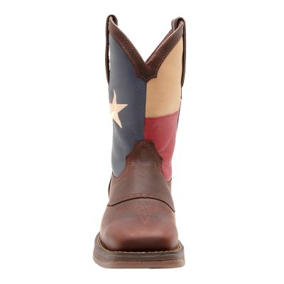 Image showing  Men's Rebel Pull-On Texas Flag Boots, Dark Brown/Texas Flag, 11 in.