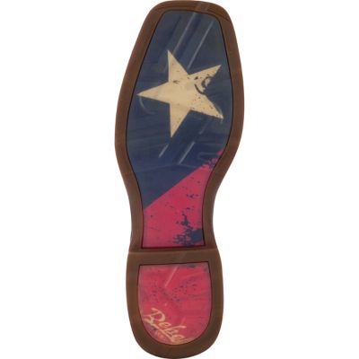 Image showing 7 th Durango Men's Rebel Pull-On Texas Flag Boots, Dark Brown/Texas Flag, 11 in.