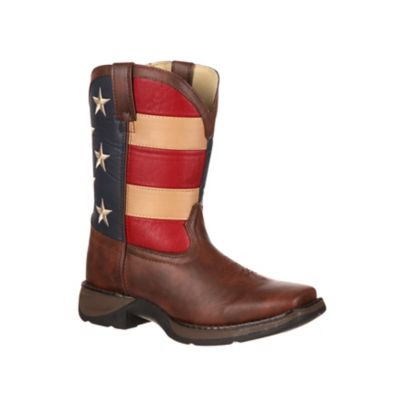 Durango Unisex Kids' Lil' Durango Pull-On Flag Boots, 8 in., Brown/Union Flag, 1-Pair