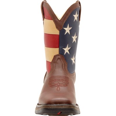 Image showing  Unisex Kids' Lil' Durango Pull-On Flag Boots, 8 in., Brown/Union Flag
