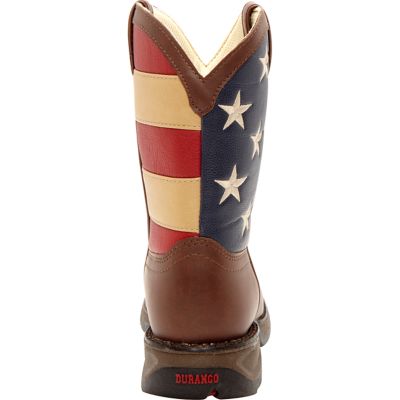Image showing  Unisex Kids' Lil' Durango Pull-On Flag Boots, 8 in., Brown/Union Flag