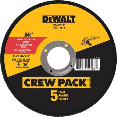 DeWALT 4-1/2 in. x 0.045 in. x 7/8 in. Metal & Stainless Cutting Wheels, 5-Pack