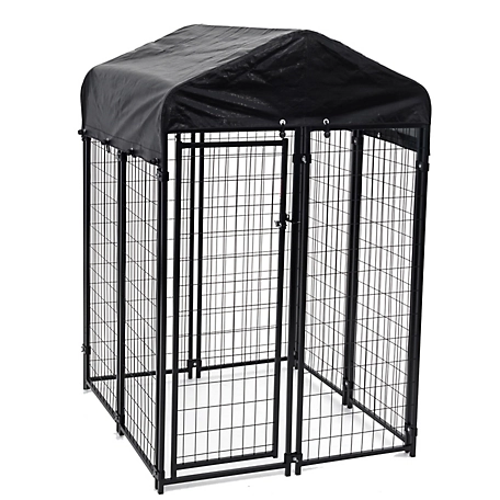 Lucky Dog 6 ft. x 4 ft. x 4 ft. Uptown Welded Wire Dog Kennel with Cover and Frame