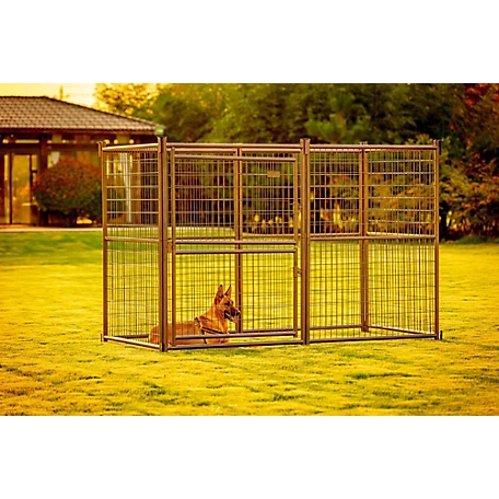 Pet Gazebo 4 ft. x 8 ft. Aztec Gold Complete Modular Welded Wire Dog Kennel