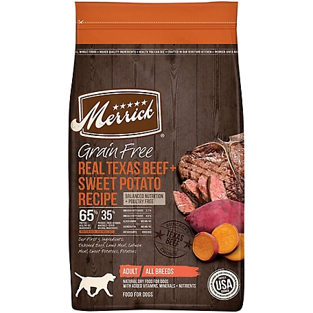 Merrick Grain Free All Life Stages Real Texas Beef and Sweet Potato Recipe Dry Dog Food