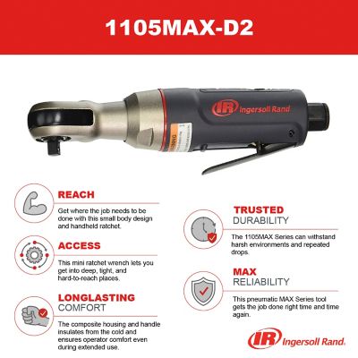 Image showing 6 th Ingersoll Rand 1/4 in. Drive Max Series Air Ratchet