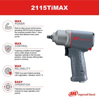 Image showing  3/8 in. Drive 300 ft.-lb. Quiet Air Impact Wrench
