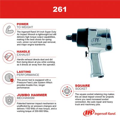 Image showing 7 th Ingersoll Rand 3/4 in. Drive Air Impact Wrench, 12-1/2 lb.