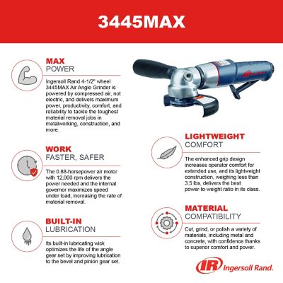 Image showing  1/4 in. NPT Max Series Air Angle Grinder, 12,000 RPM