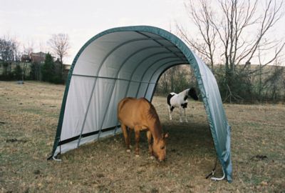 Image showing  13 x 24 x 10ft. Equine Run-In Shed, Round Style