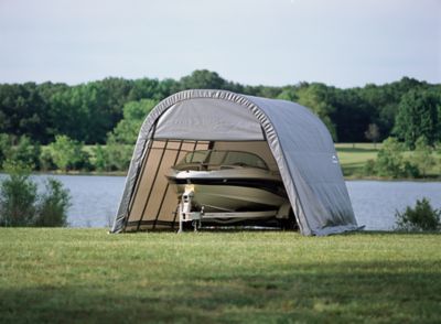Image showing  12 x 20 x 8ft. ShelterCoat Round Style Shelter, Gray