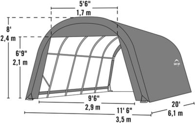 Image showing  12 x 20 x 8ft. ShelterCoat Round Style Shelter, Gray