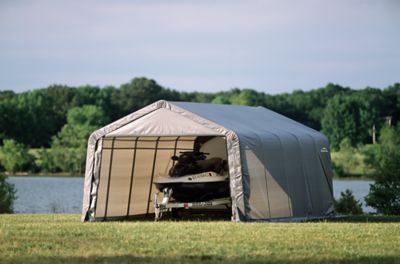 Image showing  12 x 20 x 8ft. Peak Style Shelter, Gray