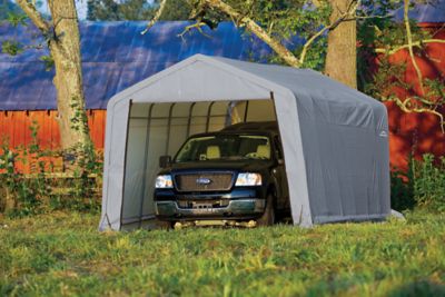Image showing  12 x 24 x 8ft. Peak Style Shelter, Gray