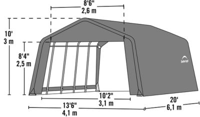 Image showing  13 x 20 x 10ft. Round Style Shelter, Green