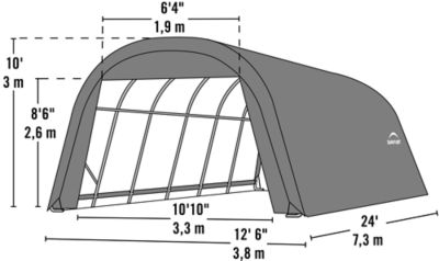 Image showing  13 x 24ft. ShelterCoat Wind and Snow Rated Round Garage, Gray STD