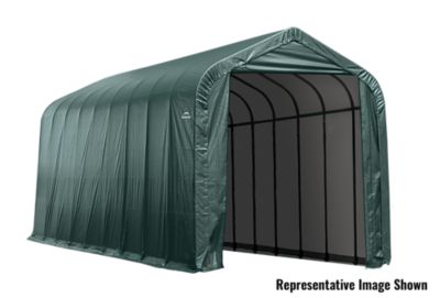 ShelterLogic 15 ft. x 28 ft. x 12 ft. Peak Style Shelter, Green