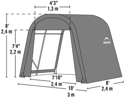 Image showing  10 ft. x 8 ft. x 8 ft. Round Style Shelter, Gray