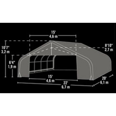 Image showing  22 ft. x 20 ft. x 10 ft. Peak Style Shelter