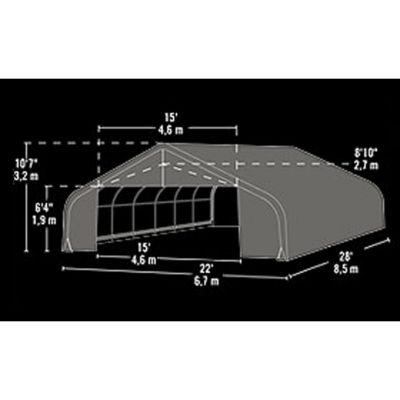 Image showing 1 th ShelterLogic 22 ft. x 28 ft. x 10 ft. Peak Style Shelter