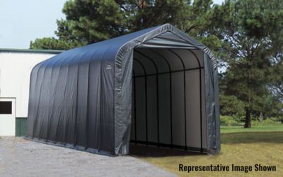 Image showing  16 ft. x 36 ft. x 16 ft. Peak Style Shelter, Gray
