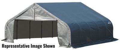 ShelterLogic 18 ft. x 28 ft. x 9 ft. Peak Style Shelter, Gray