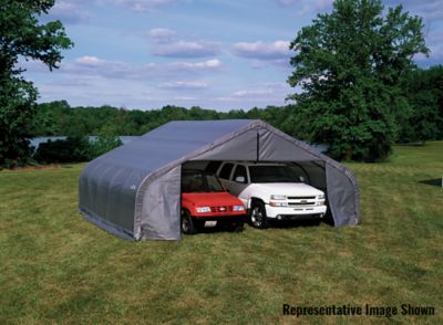Image showing  22 ft. x 24 ft. x 12 ft. Peak Style Shelter, Gray