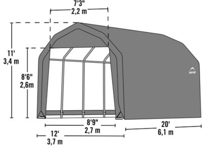 Image showing  12 ft. x 20 ft. x 11 ft. Barn-Style Garage