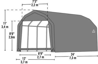 Image showing  12 ft. x 24 ft. x 11 ft. Barn-Style Garage
