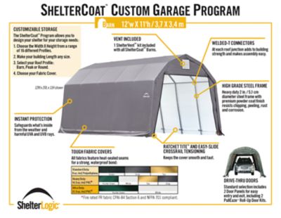 Image showing 8 th ShelterLogic 12 ft. x 24 ft. x 11 ft. Barn-Style Garage