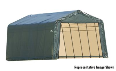 ShelterLogic 13 ft. x 28 ft. x 10 ft. Custom Peak Shelter, Green