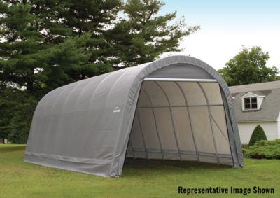 Image showing  15 ft. x 28 ft. x 12 ft. Round Garage, Grey