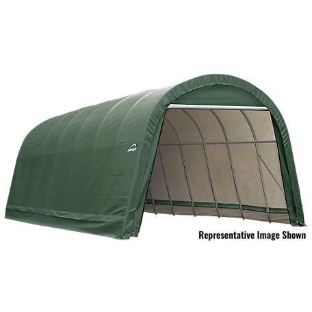 ShelterLogic ShelterCoat 15 x 28 ft. Wind and Snow Rated Round Garage, Green