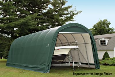 Image showing  15 ft. x 24 ft. x 12 ft. Round Garage, Green