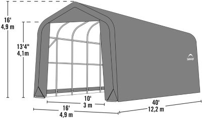 Image showing  Peak Shelter, Gray, 15 x 40 x 16ft.